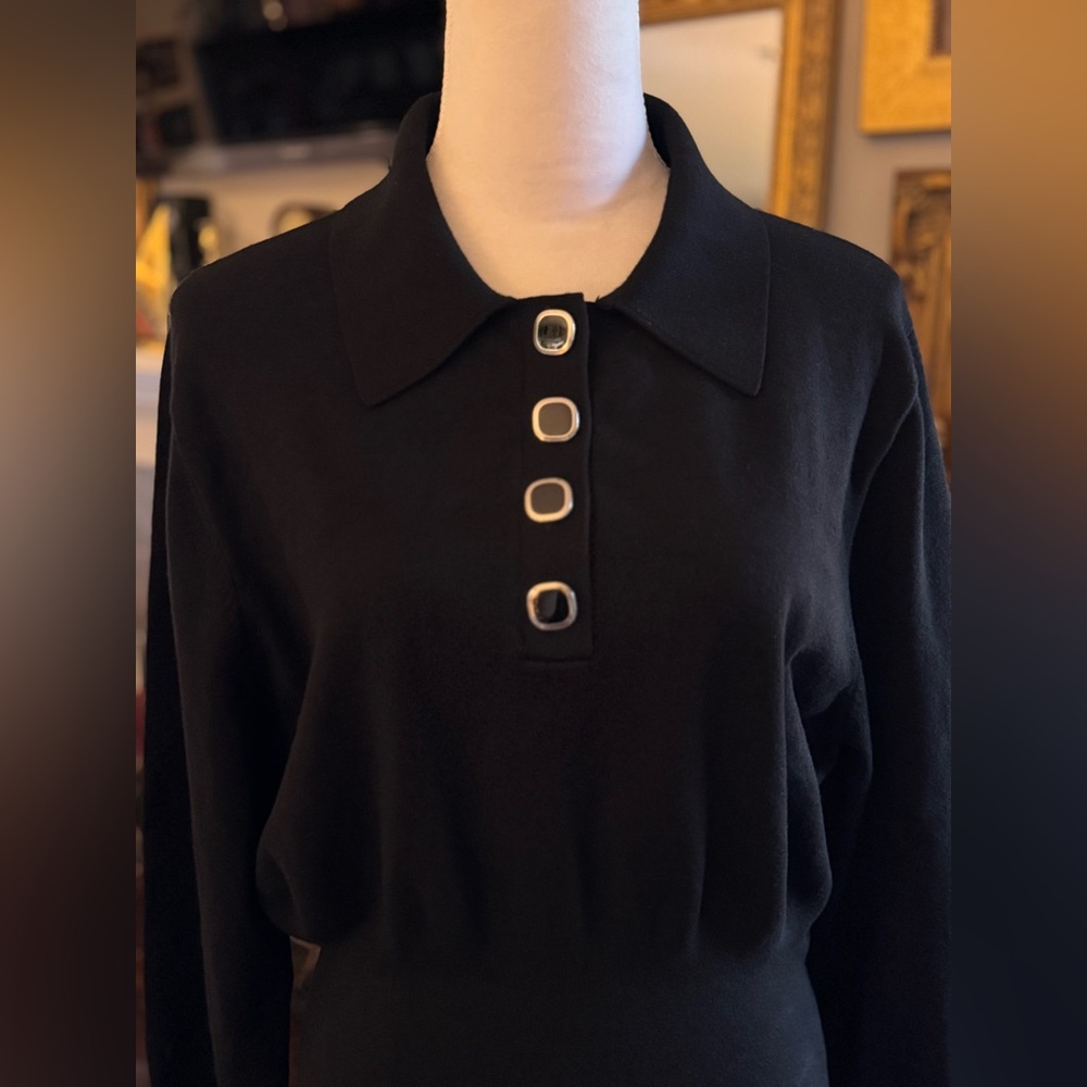 EUC & Other Stories Knitted Black Polo Sweater Dress. Size Medium. - Picture 6 of 8